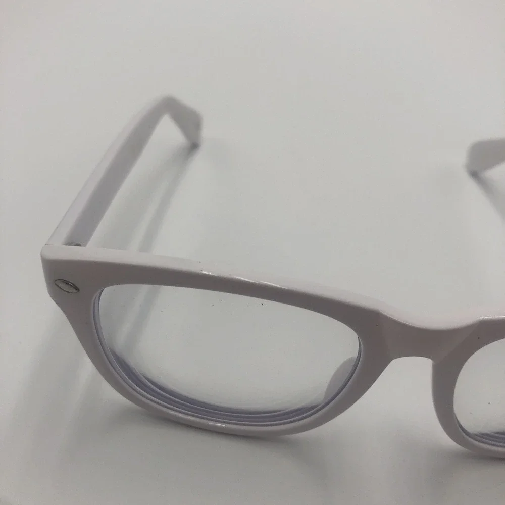 Womens Glasses Frames Zenni White Square Shaped  W/ Lens Preowned Used With Case